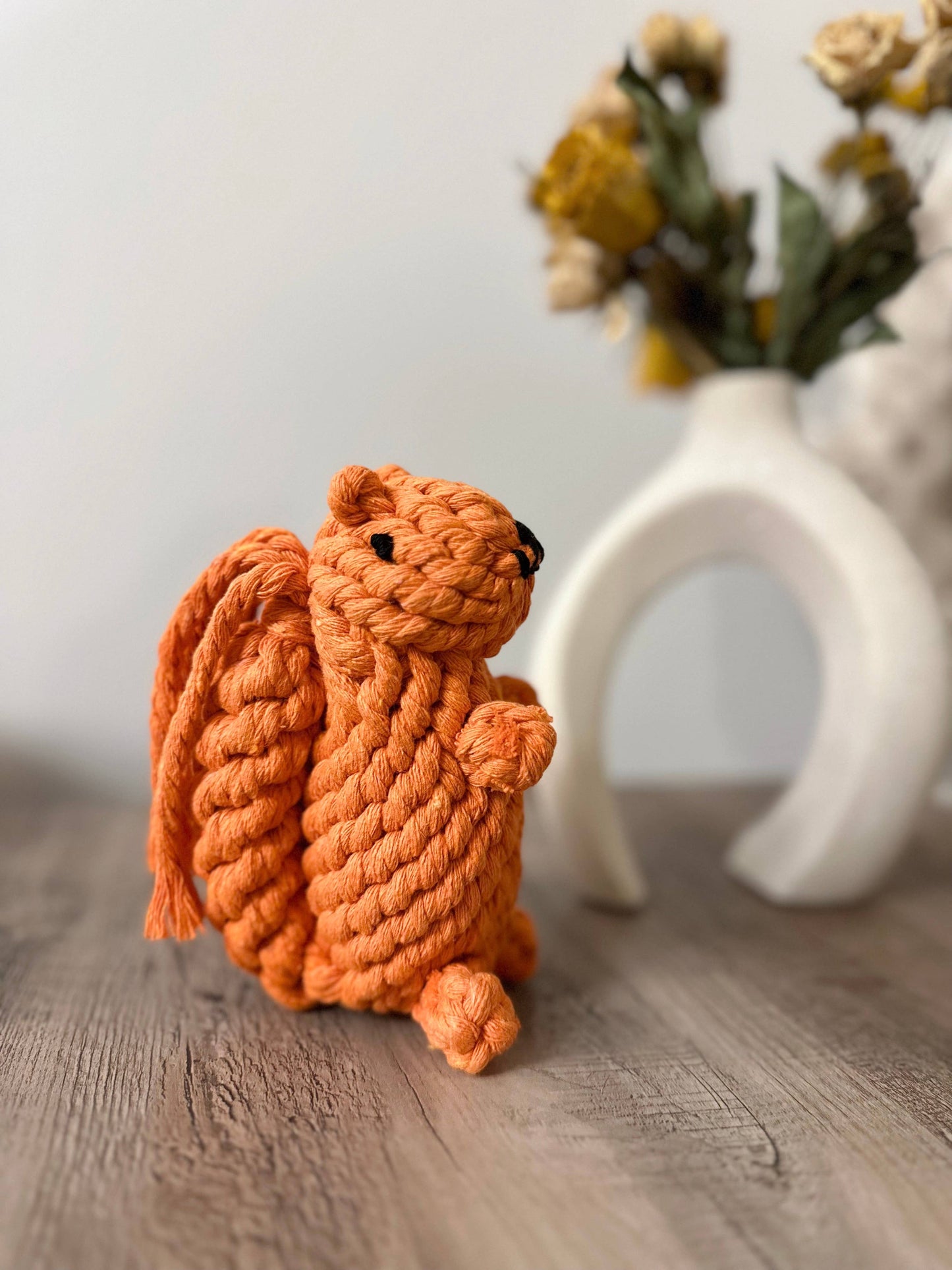 Handmade Eco-Squirrel Rope Toy