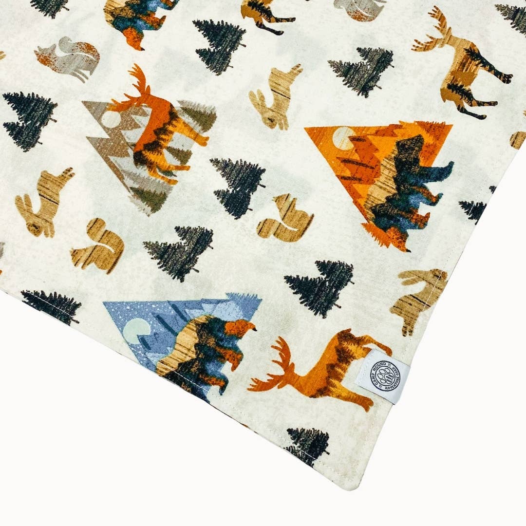 Bear Dog Bandana | Mountain Watercolor Outdoor Adventure: White / S