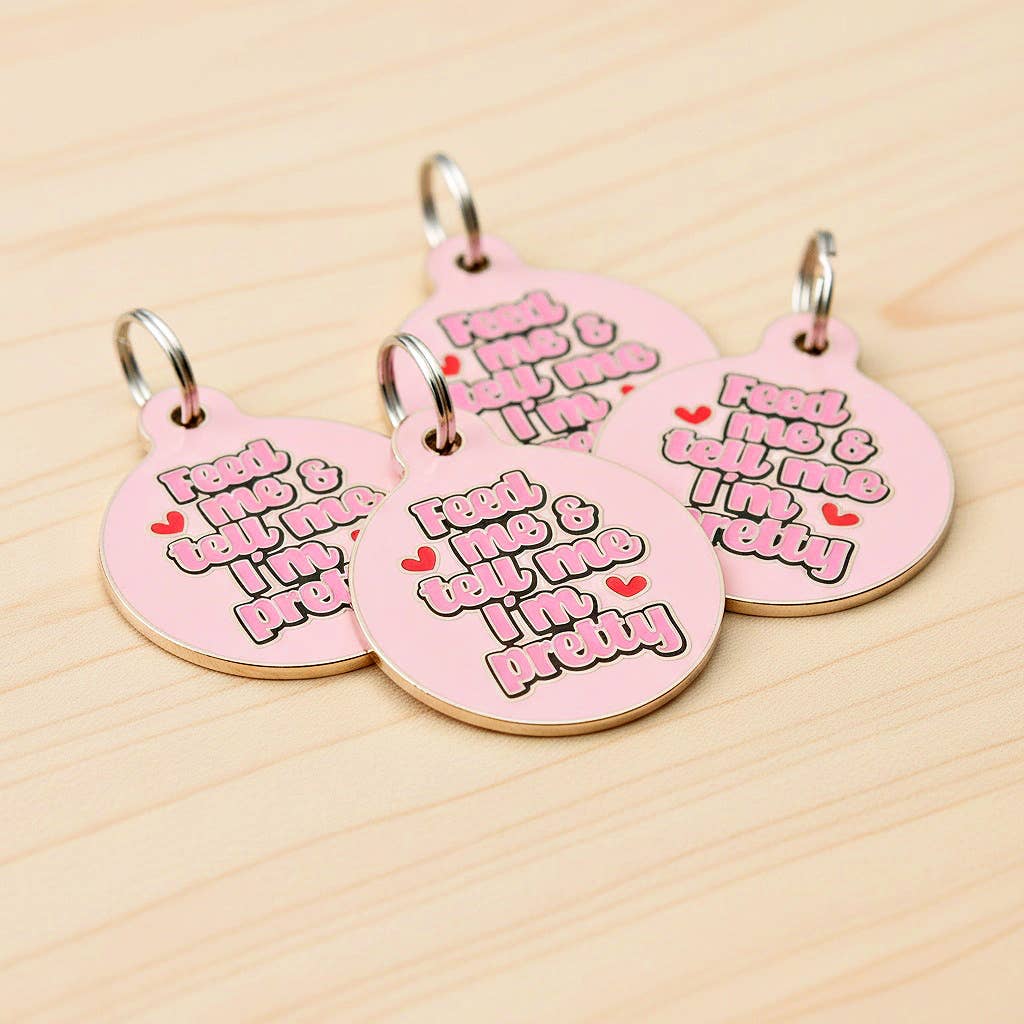 Dog ID Tag w/ Personalized QR Code - Tell Me I'm Pretty