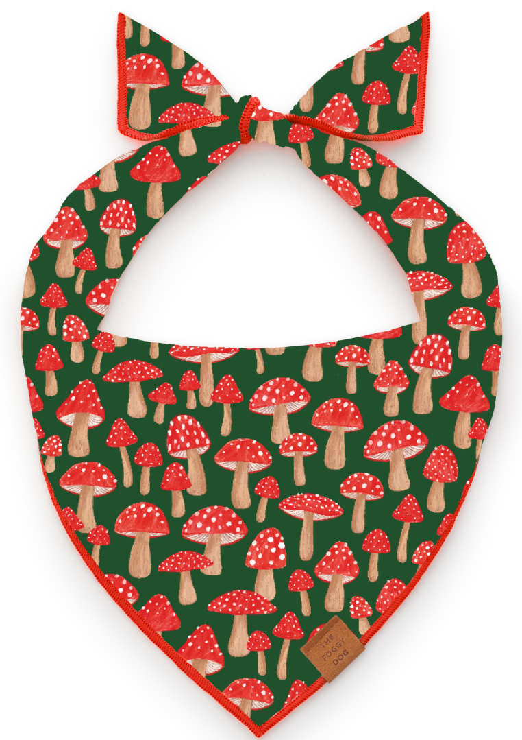 Mushroom Meadow Dog Bandana