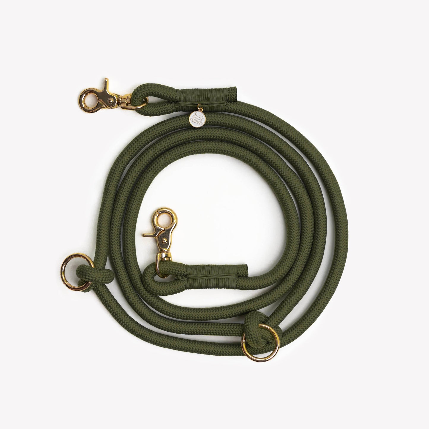 'Moss Green' - Hands Free Dog Braided Rope Leash