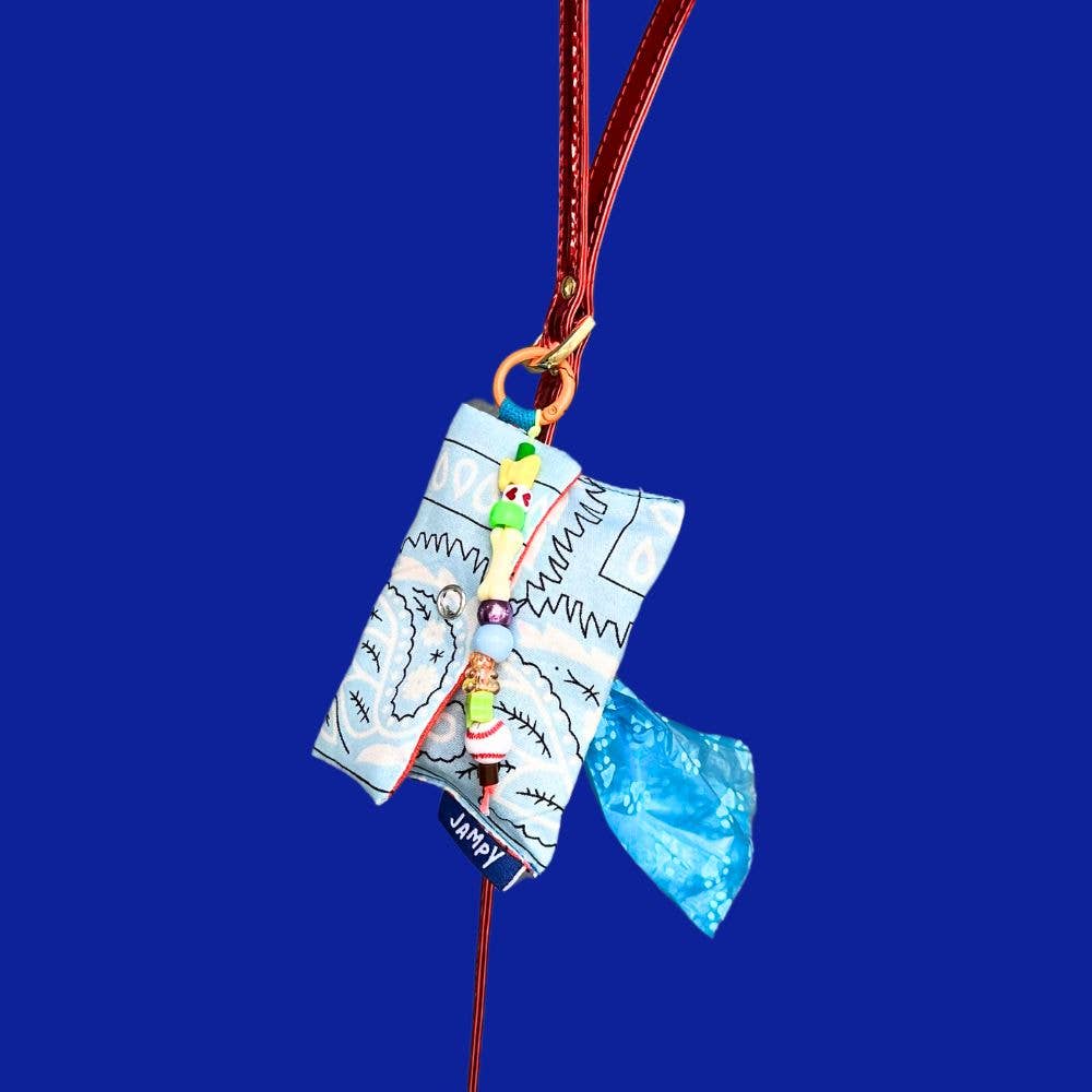 Recycled Cotton Dog Poop Bag Holder – 90s Bandana Style