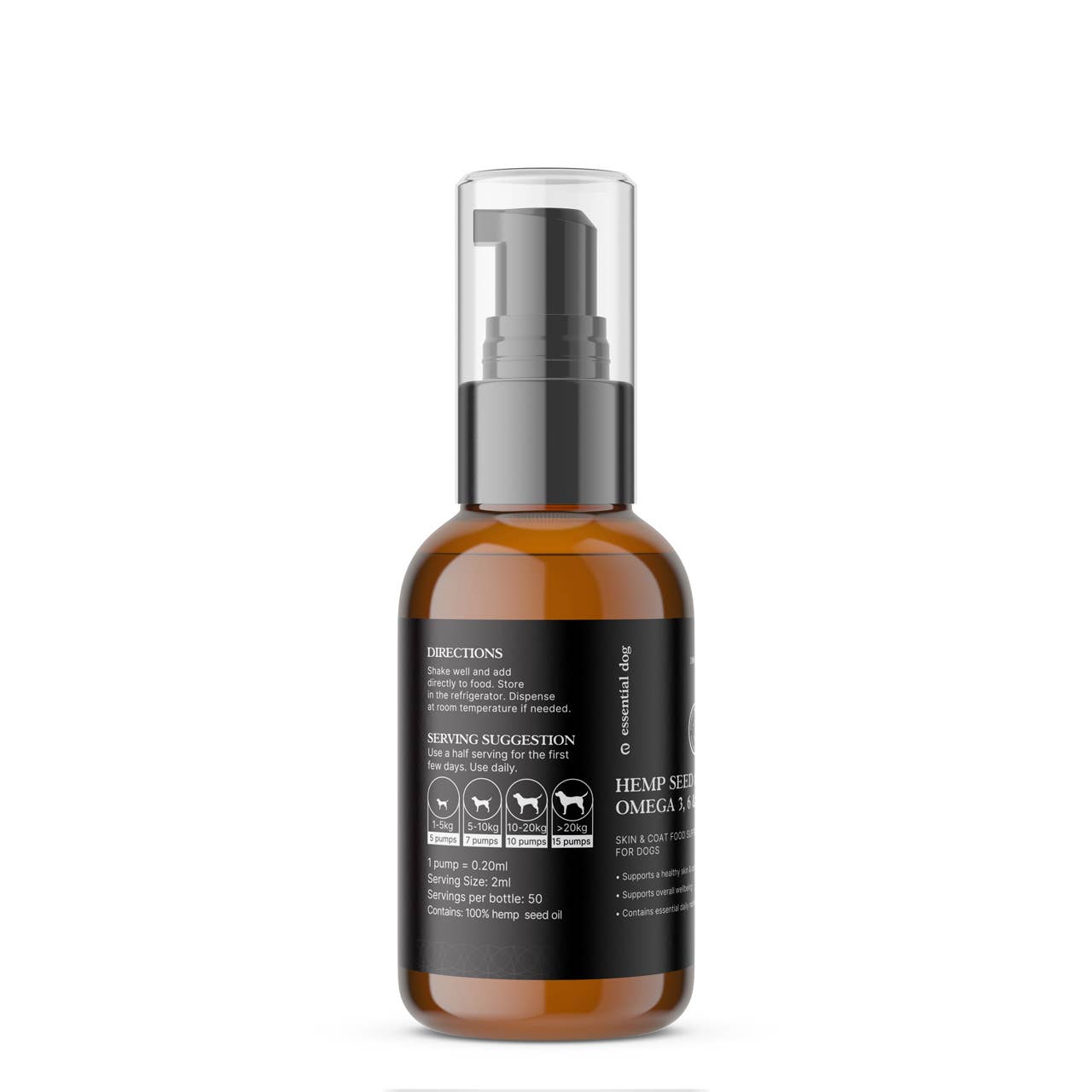 Raw Hemp Seed Oil for Dogs Omega, 3, 6 and 9
