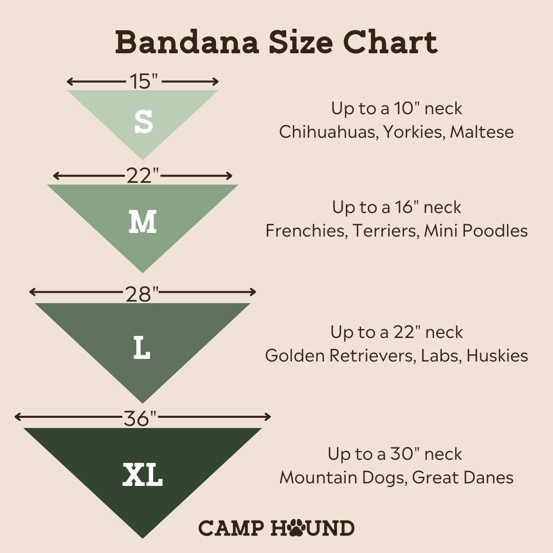 Ember Dog Bandana | Campfire Hike Outdoor Camp Pet Accessory: Cream / XL