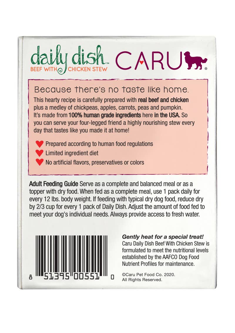 Caru Daily Dish Beef With Chicken Stew for Dogs
