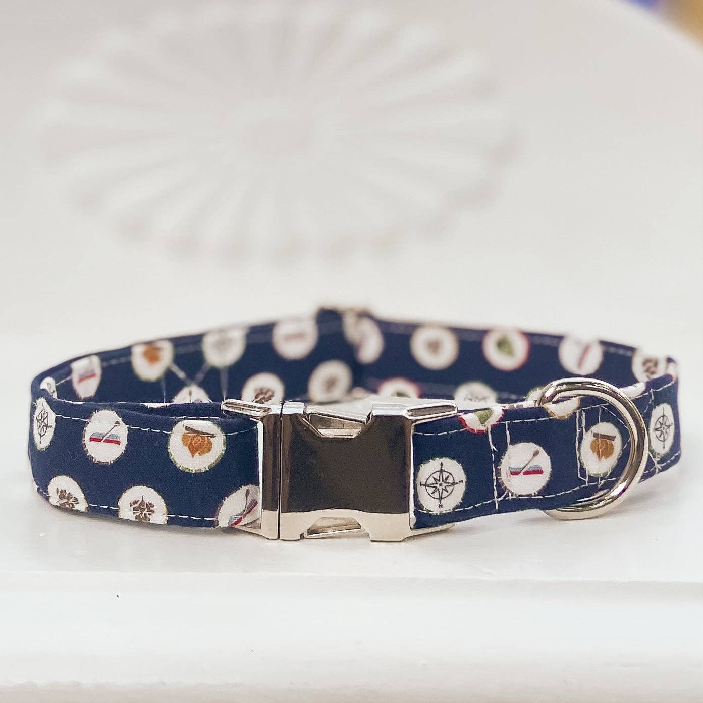 Happy camper dog collar camping icons nature hiking dog