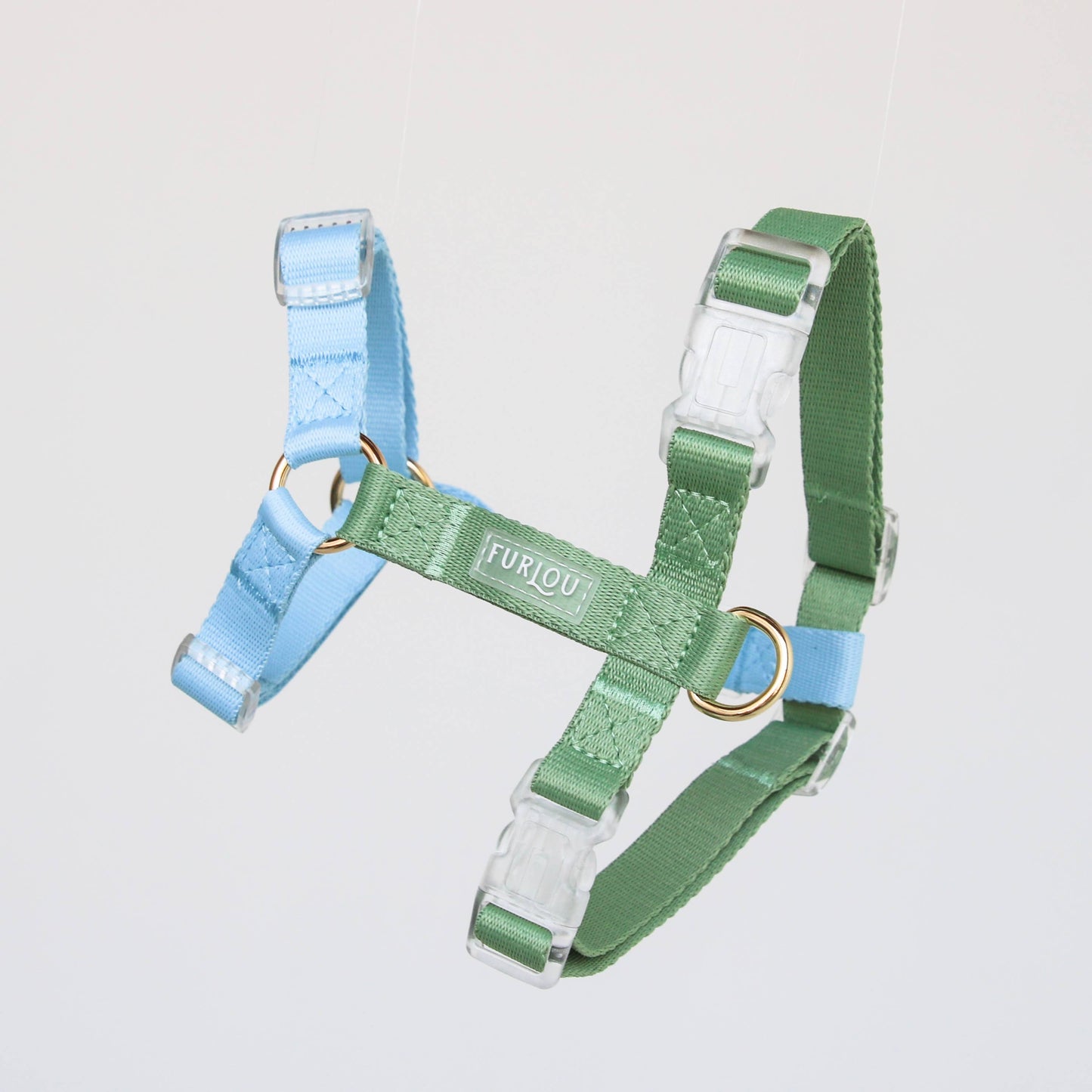 Blue & Sage Green Dog Strap Harness