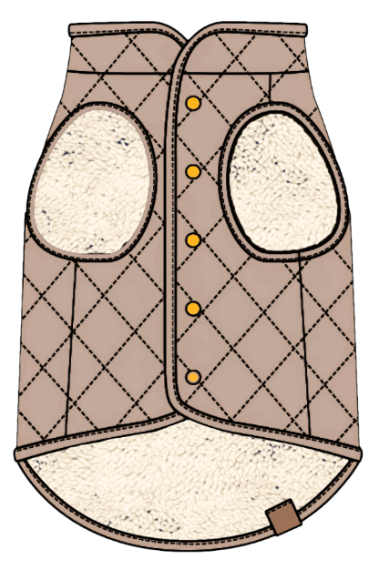 Fawn Sherpa-Lined Reversible Dog Jacket