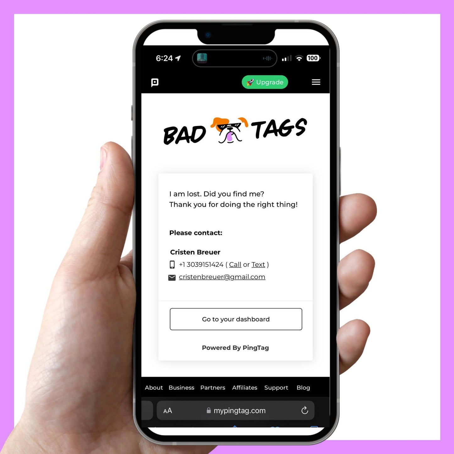 Summon my Dad QR Code Tag