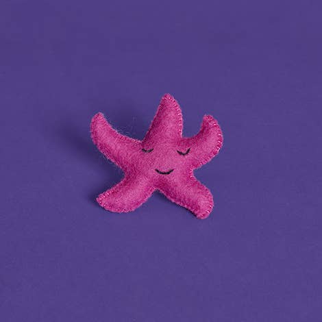 Wool Starfish Cat Toy: Orange