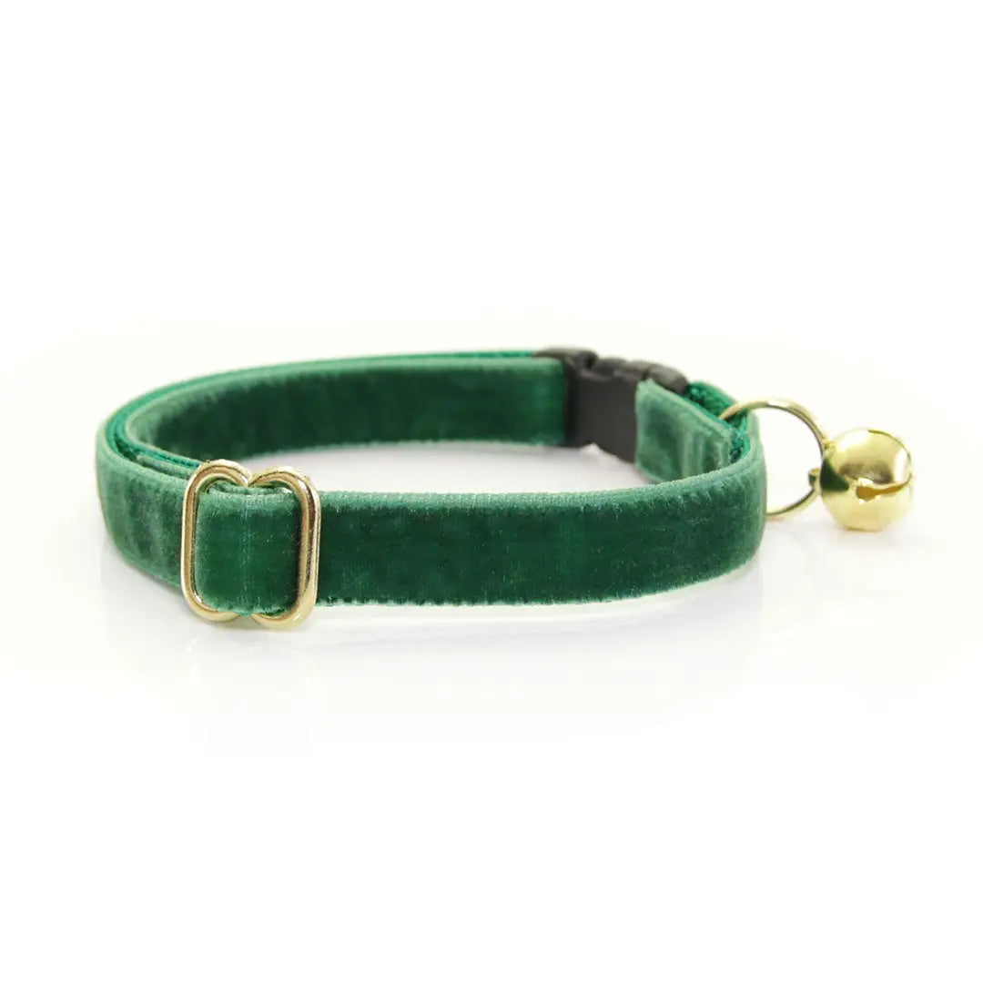 Hunter Dark Green Velvet Cat Collar