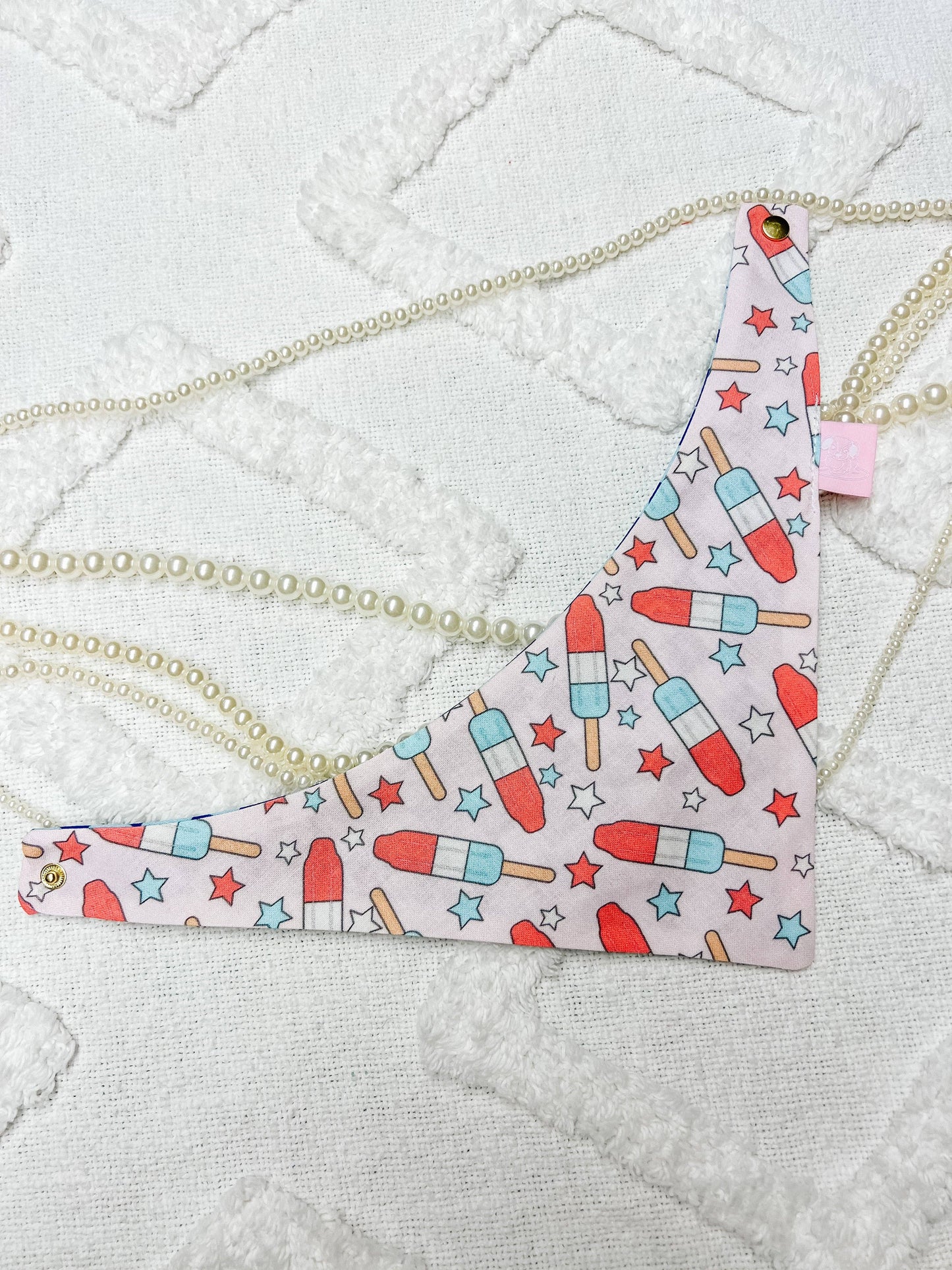 Popsicles Cotton Curved Neck Pet Bandana: L