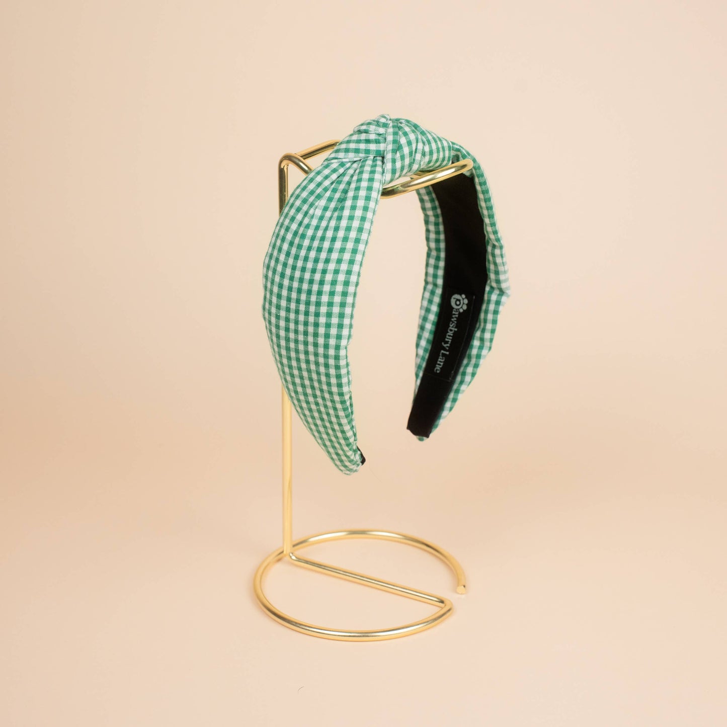 Matching Headband and Bandana- Green Gingham