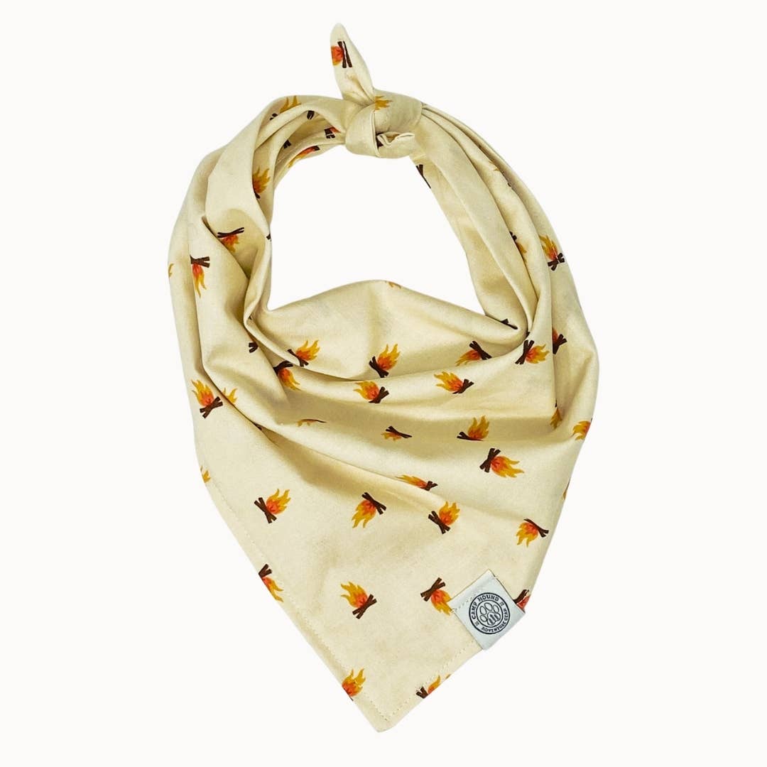 Ember Dog Bandana | Campfire Hike Outdoor Camp Pet Accessory: Cream / XL