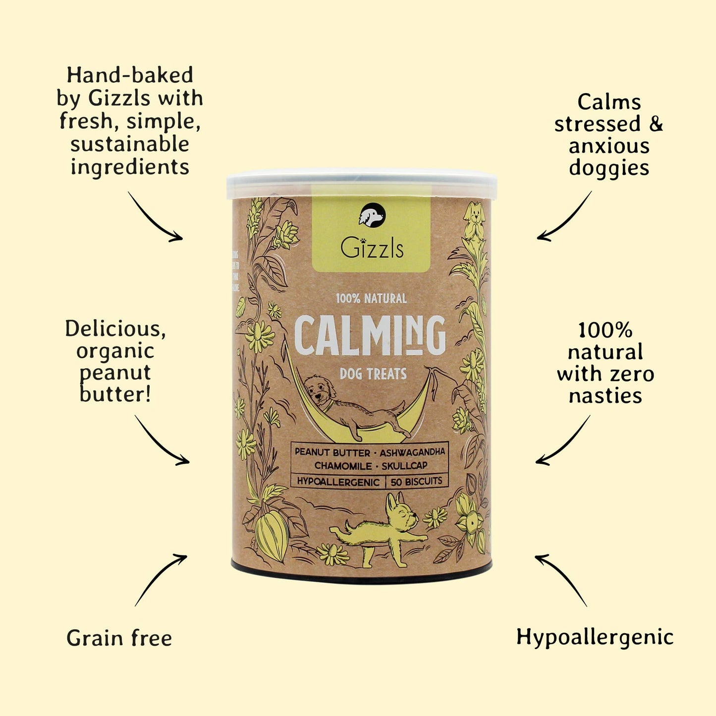 Gizzls 100% Natural Calming Dog Treats