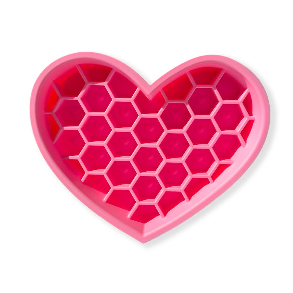 Heart Slow Feeder with Lick Mat : Sky Blue