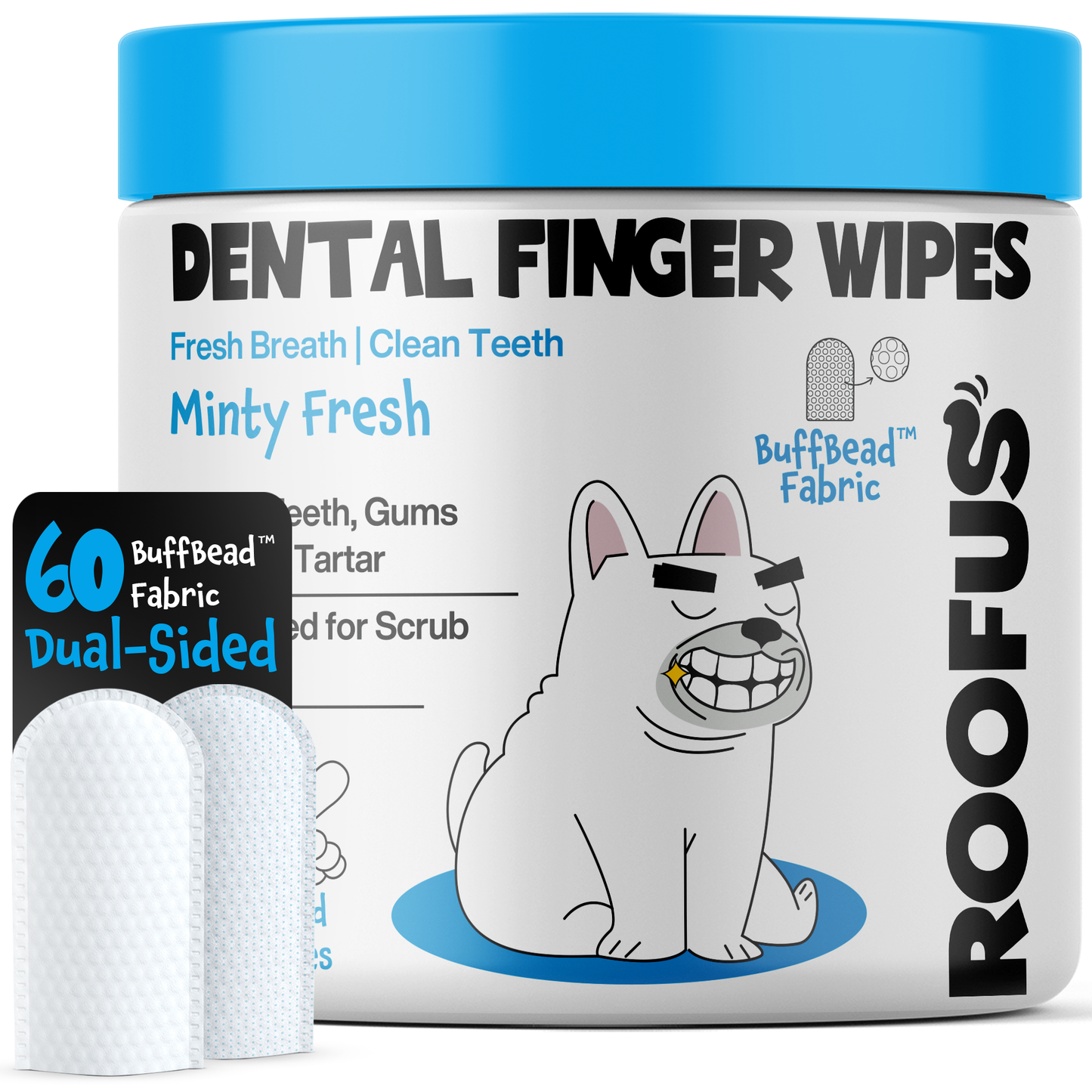 Roofus Dental Wipes | Mint | 60ct