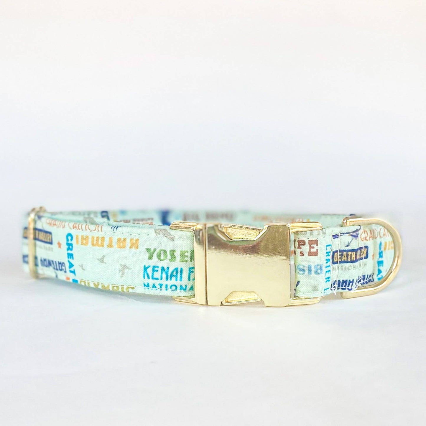 National Parks camping dog collar with durable metal buckle