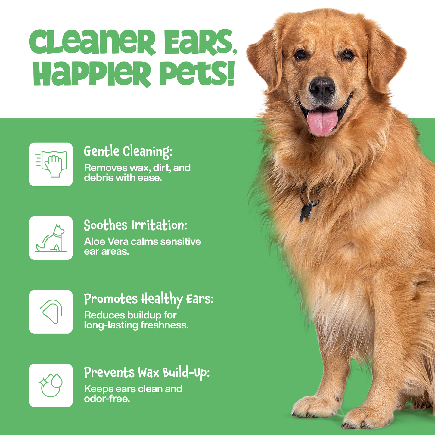 ROOFUS THE DOG Ear Wipes – Gentle, Hypoallergenic Ear Cleaner