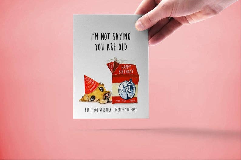 Old Milk Funny Birthday Card
