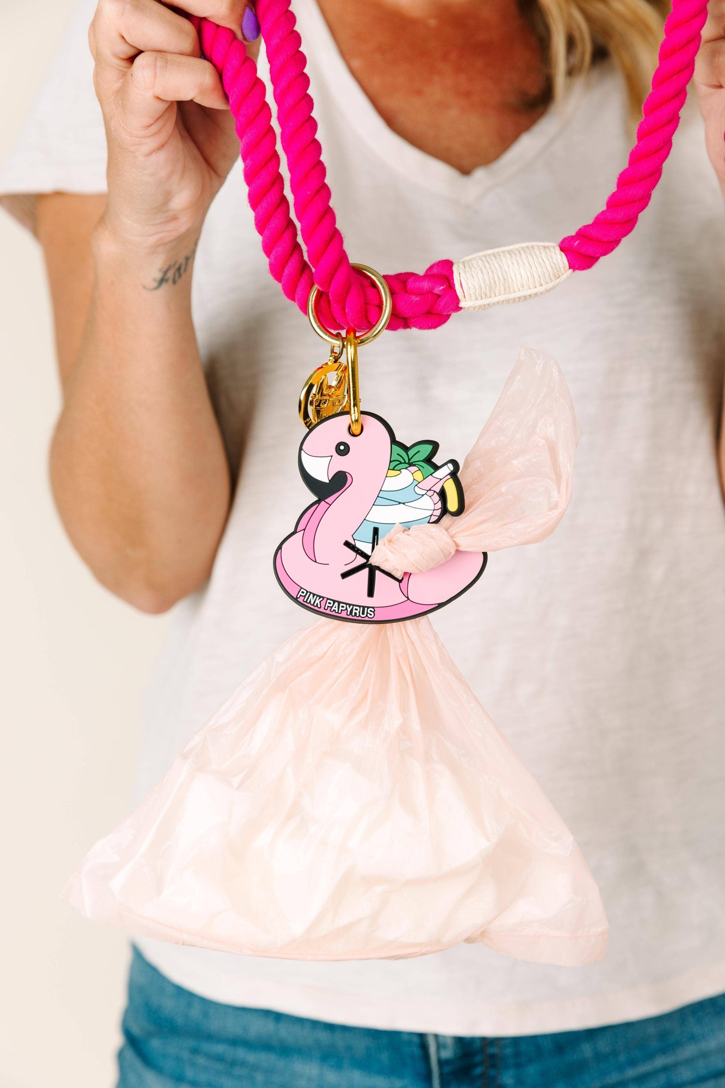 Flamingo Floatie Waste Bag Holder