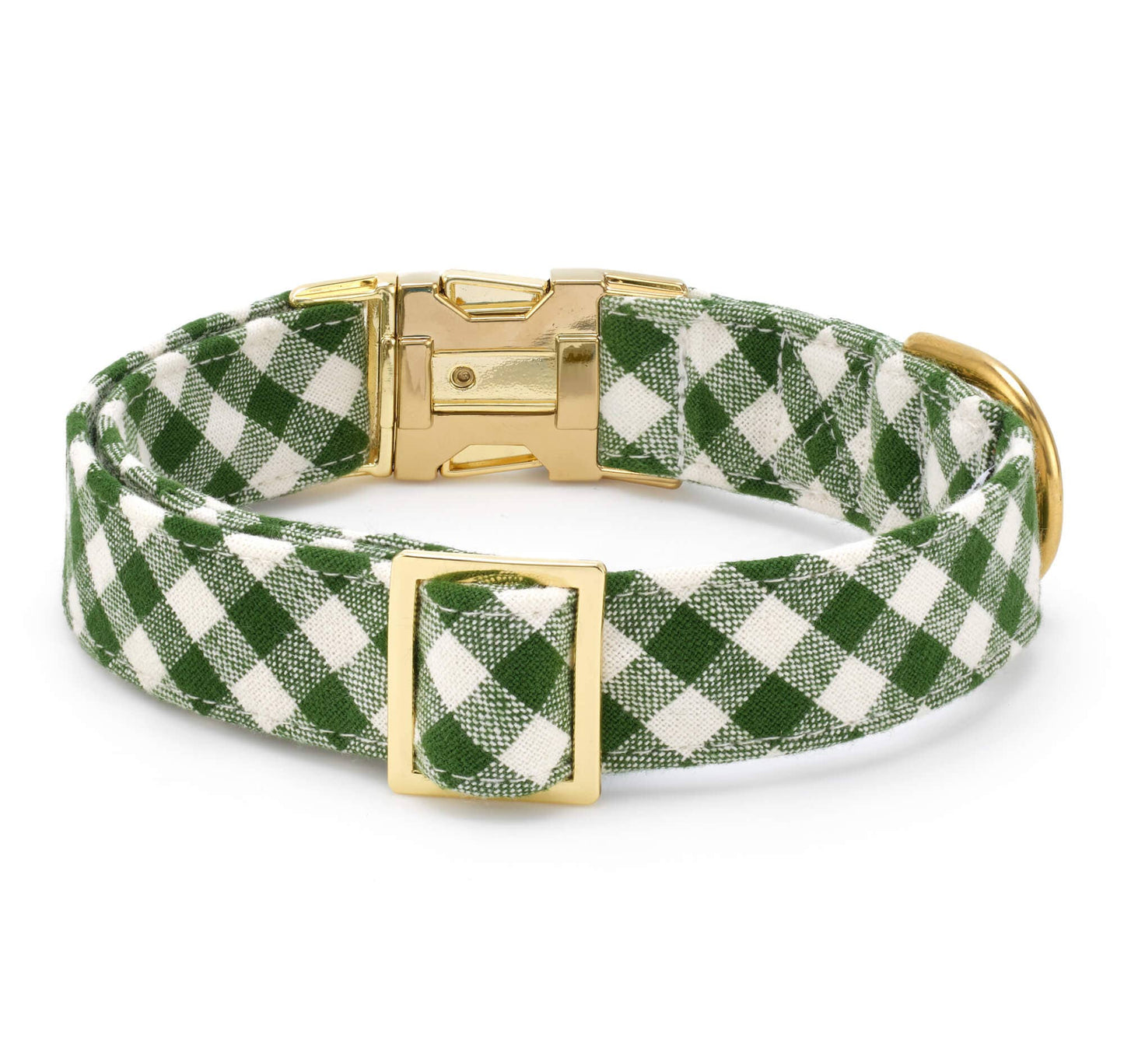 Plaid Hunter Green Dog Collar