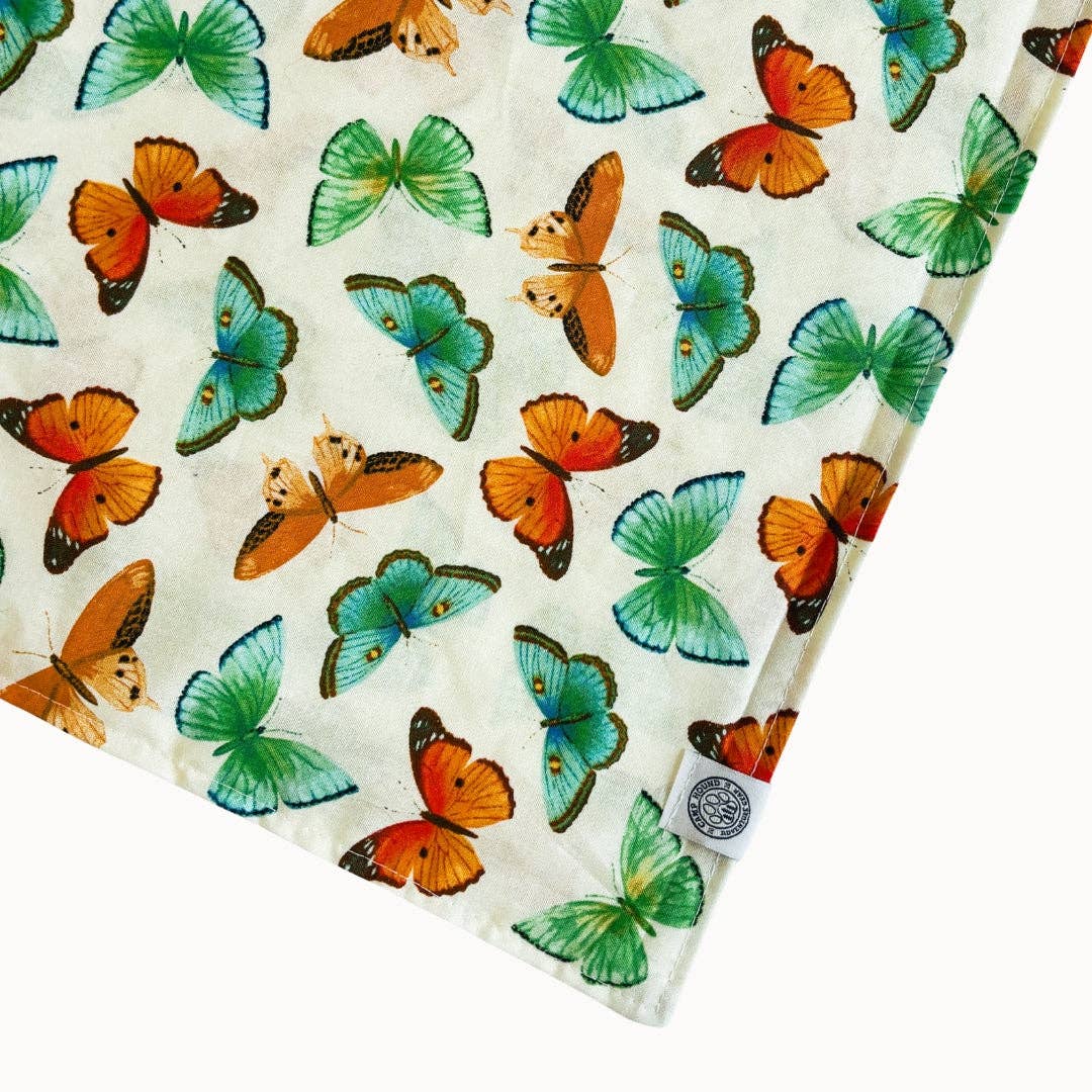 Flutter Dog Bandana | Spring Butterfly Pet Scarf Accessory: White / S