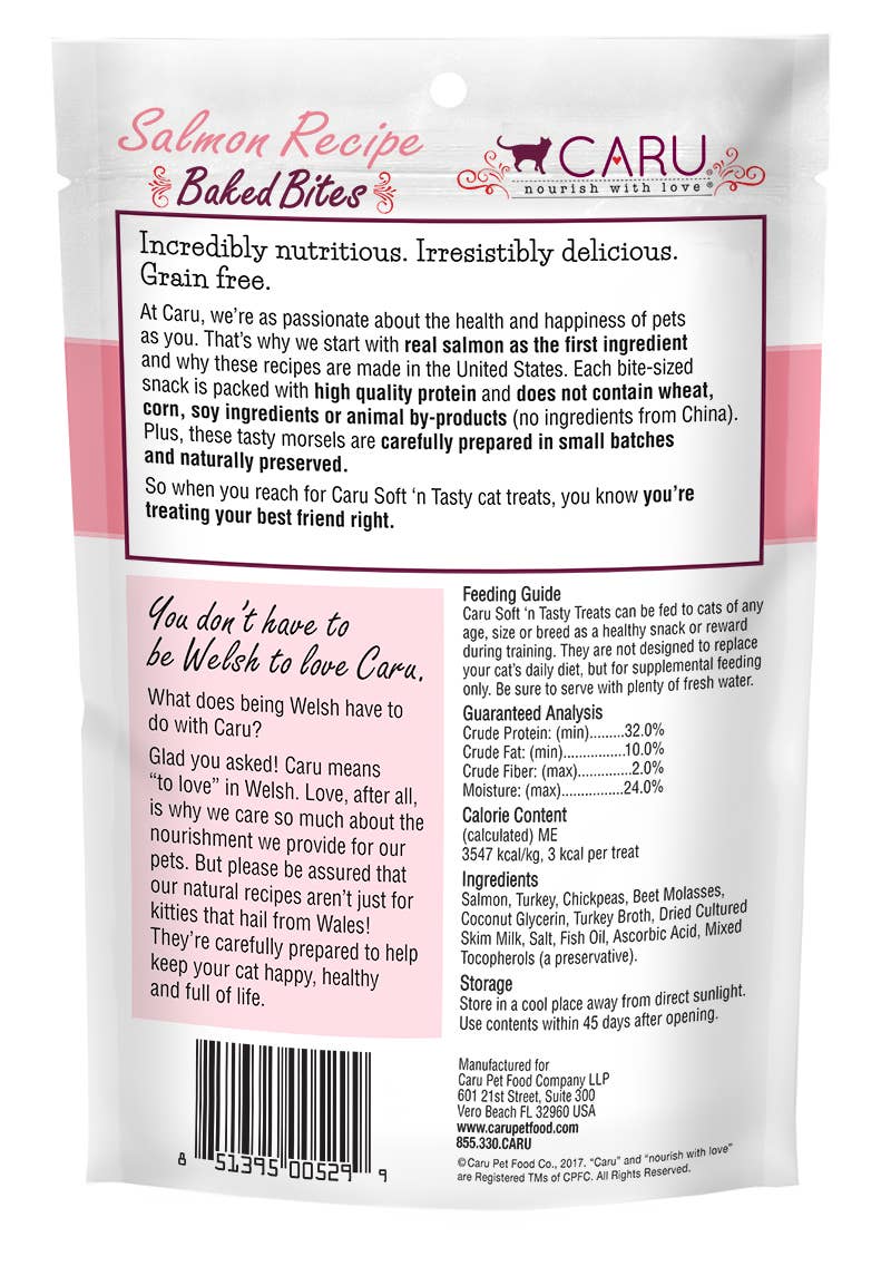 Caru Soft 'n Tasty Salmon Recipe Bites for Cats