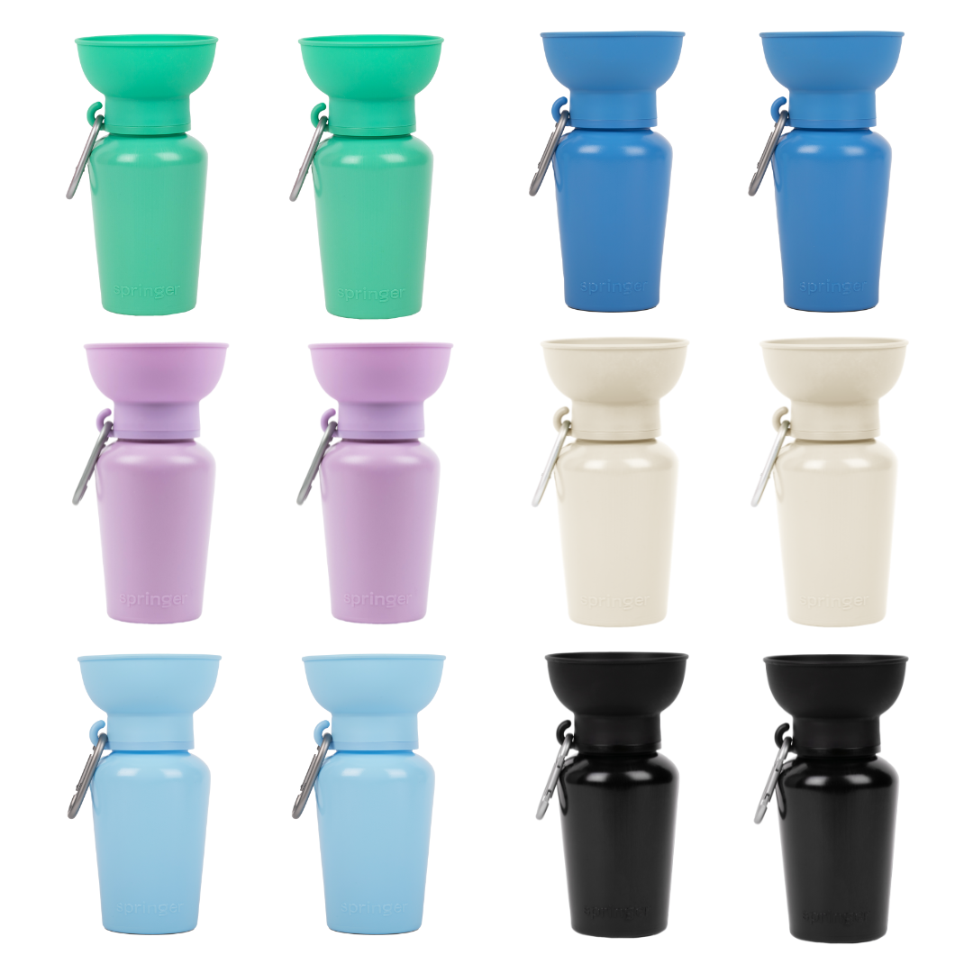 Dog Travel Water Bottle, 20oz, Flip Silicone (Mixed 12 Pack)
