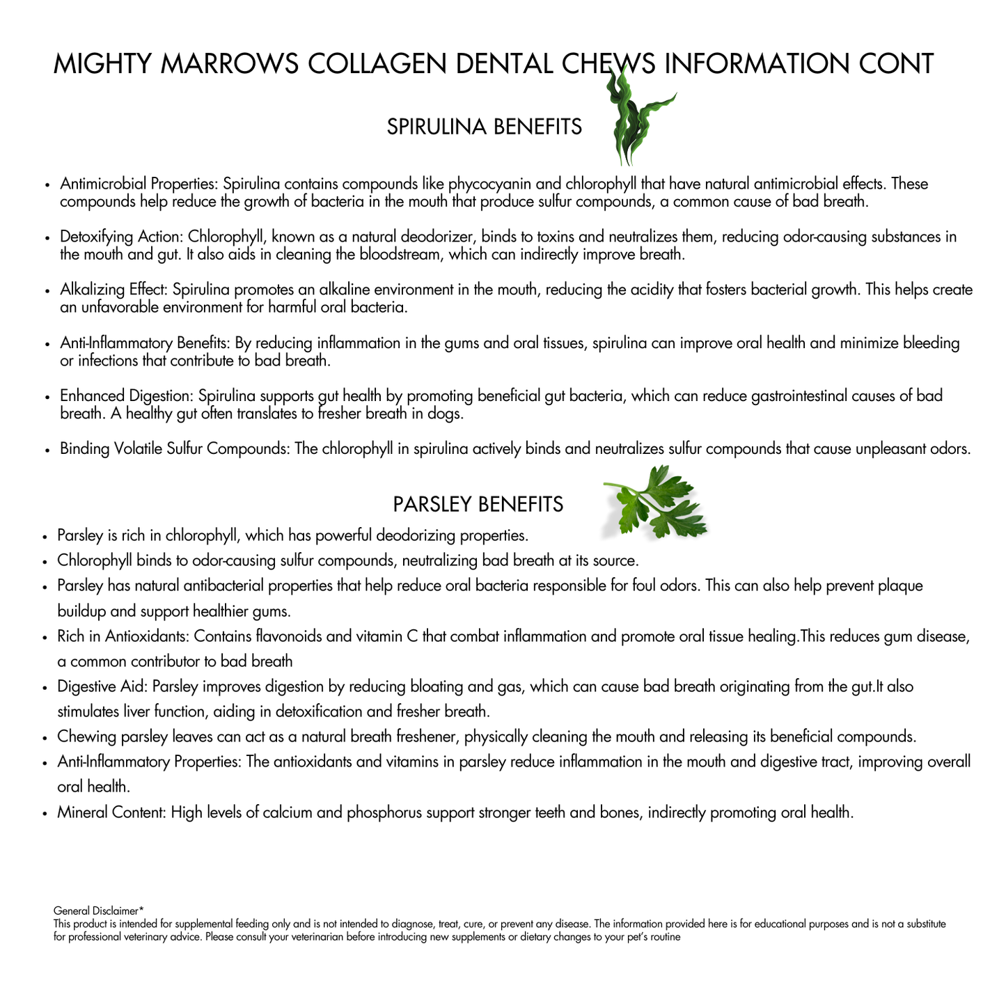 Mighty Marrows Collagen Dental Chew - Spirulina Beef