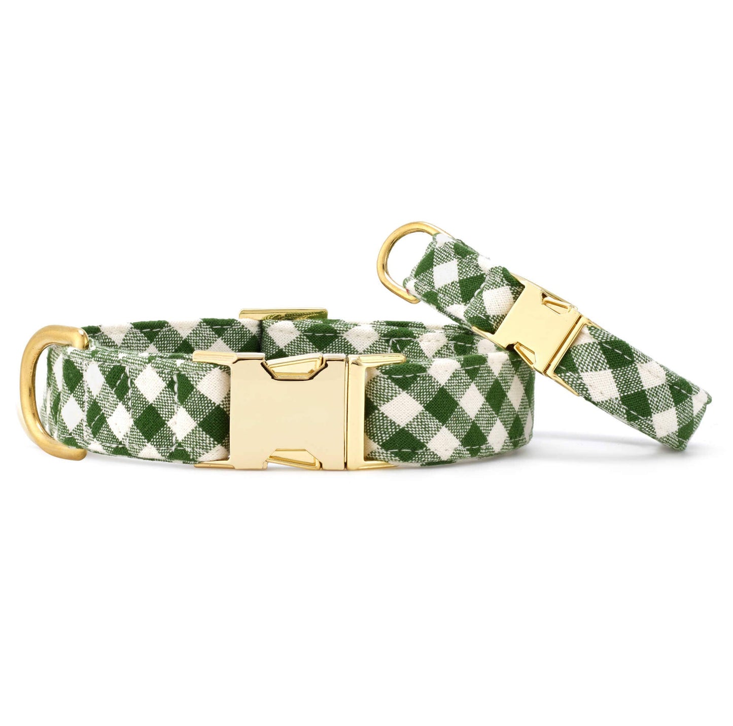 Plaid Hunter Green Dog Collar
