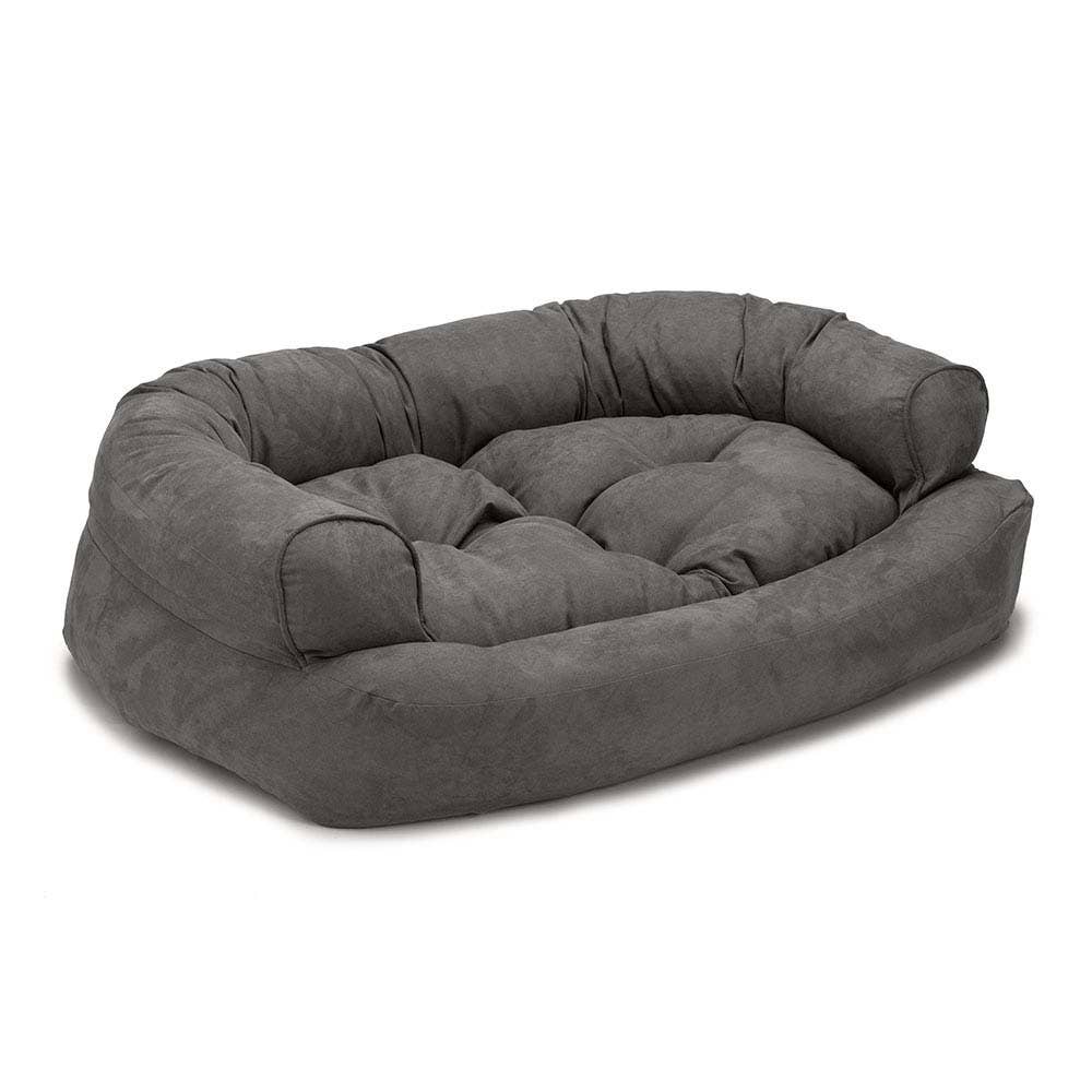 Overstuffed Luxury Dog Sofa: Camel / Large