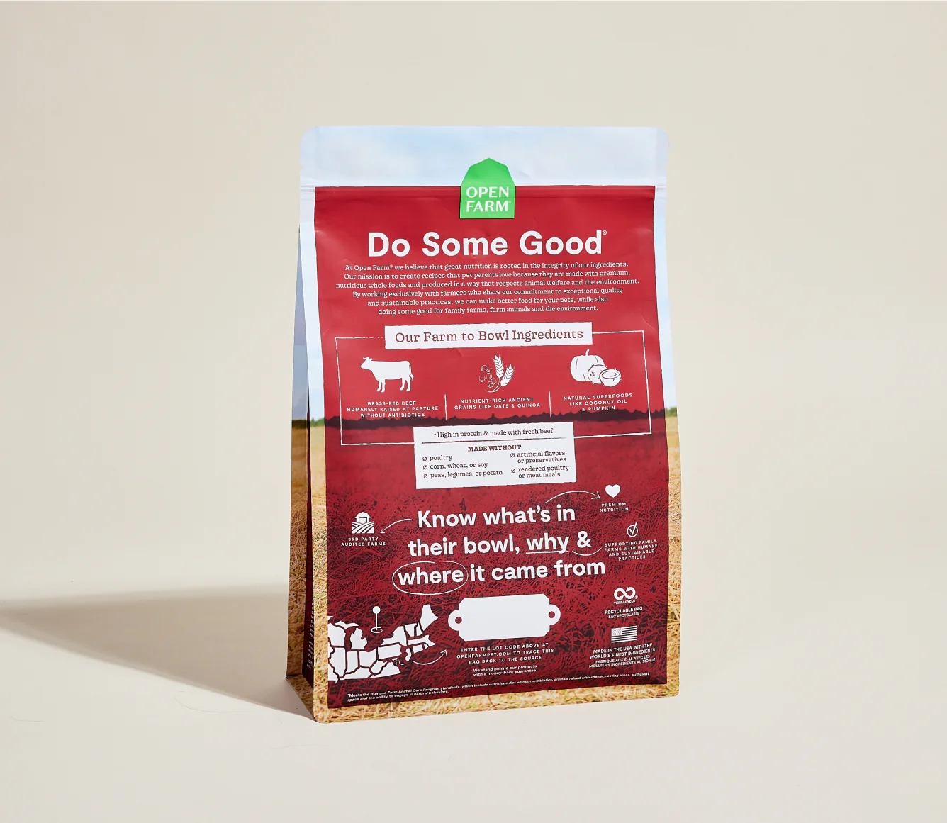 Grass-Fed Beef & Ancient Grains Dog Food 22 lb