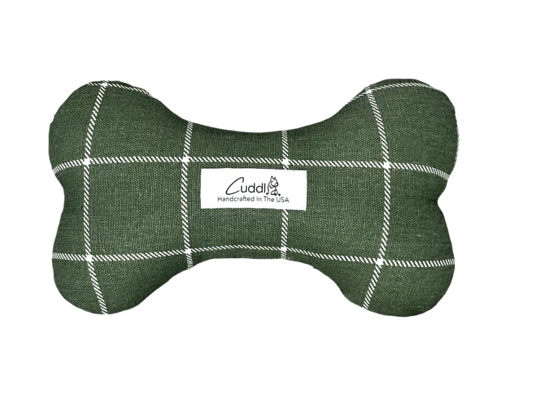 Cuddl Squeaky Stuffed Dog Bone