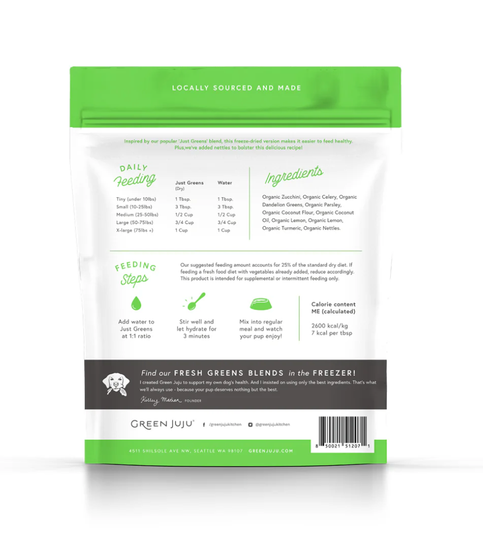Freeze-Dried Just Greens Blend with Nettles 5.5oz