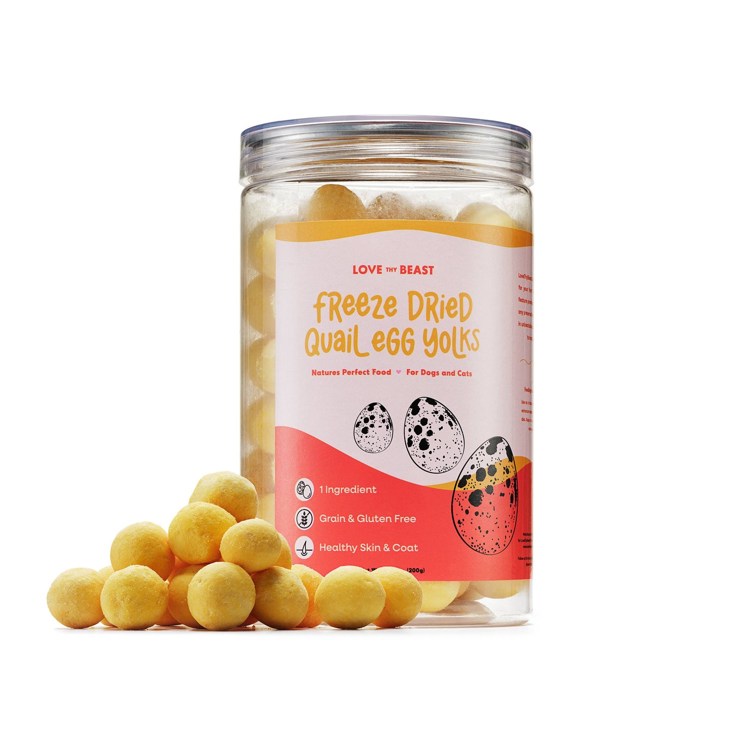 Freeze Dried Quail Egg Yolk Cat & Dog Treats