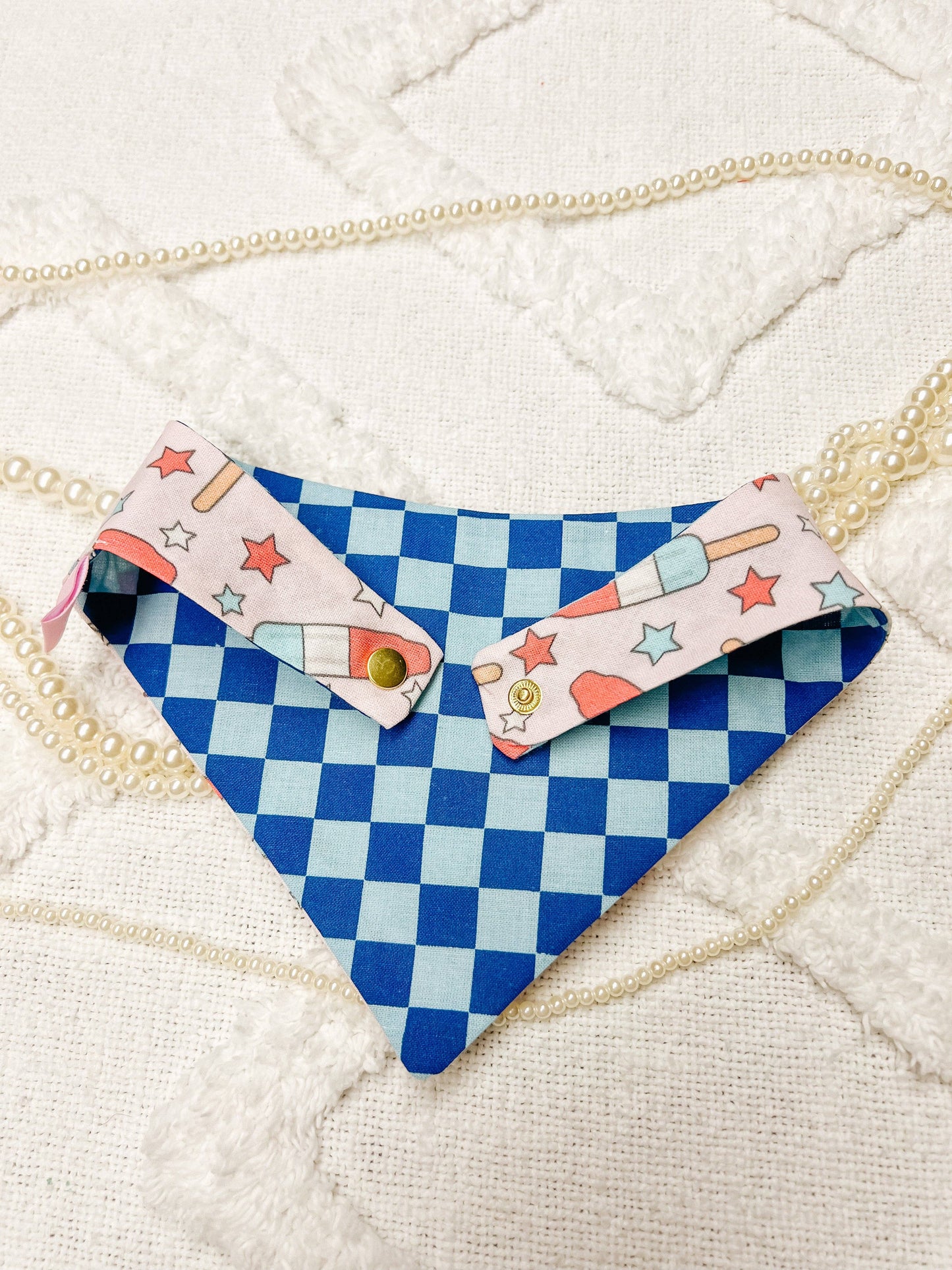 Popsicles Cotton Curved Neck Pet Bandana: L