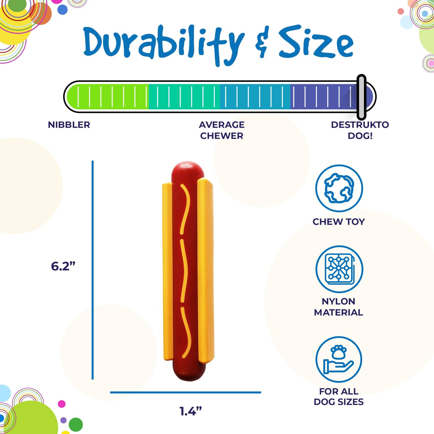 Nylon Hot Dog Chew Toy