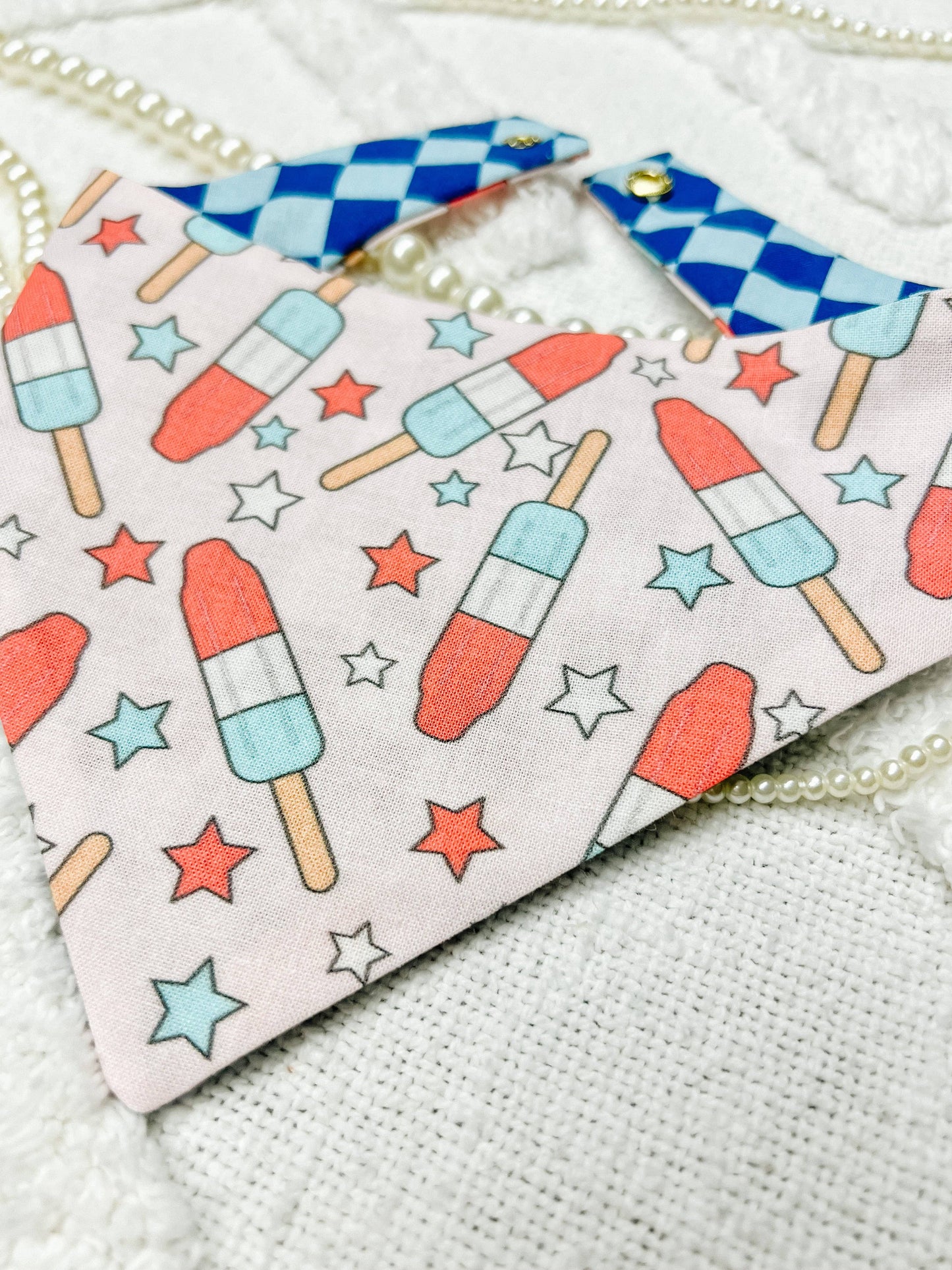 Popsicles Cotton Curved Neck Pet Bandana: L