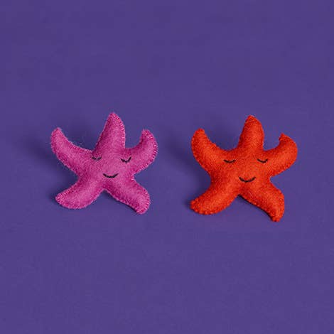 Wool Starfish Cat Toy: Orange