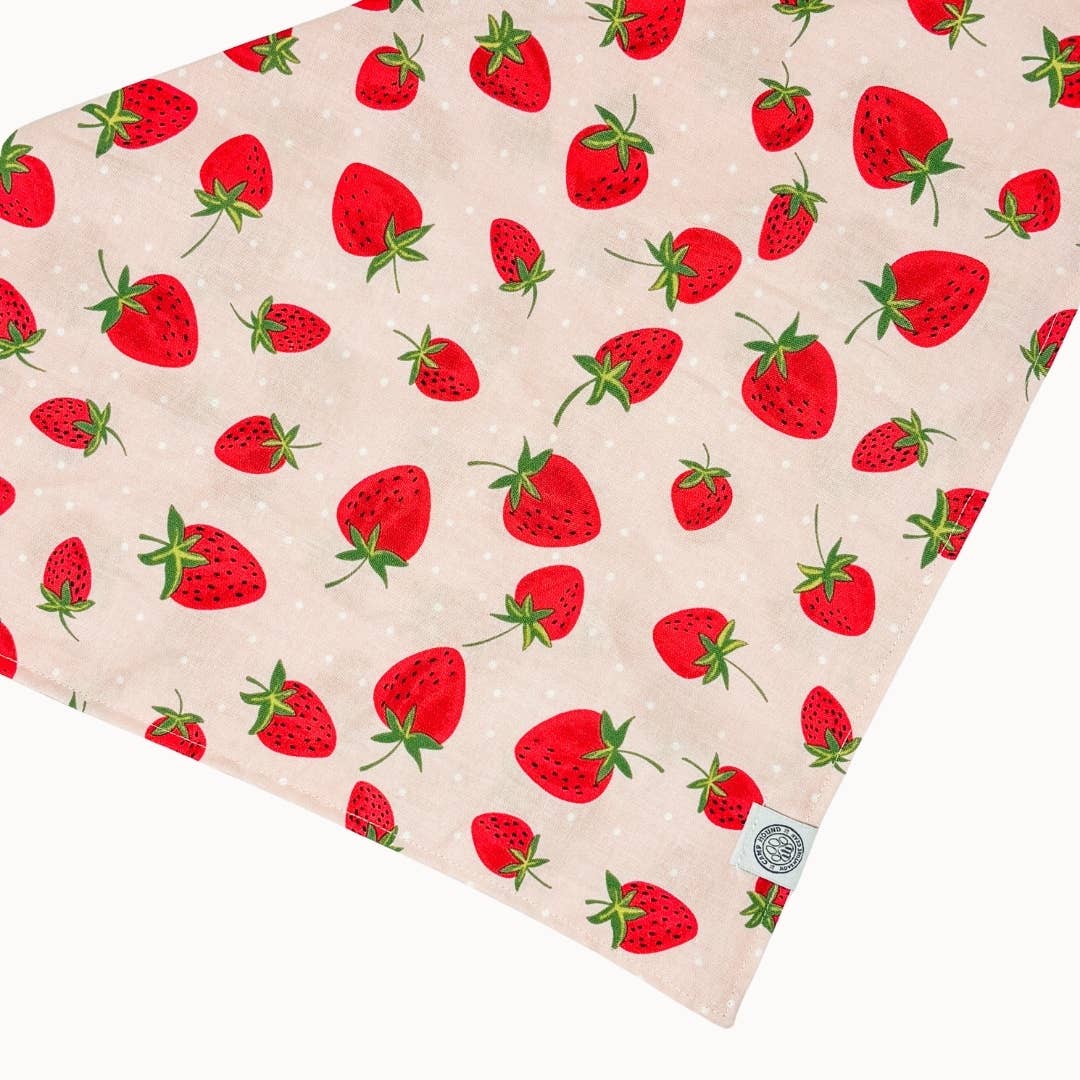 Berry Dog Bandana | Strawberry Fruit Pink Pet Accessory: Pink / L