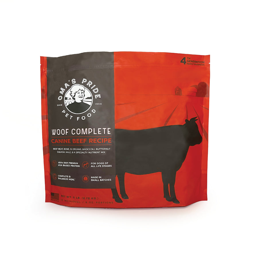 Oma's Pride Woof Complete Beef Recipe Pre-Portioned Packs