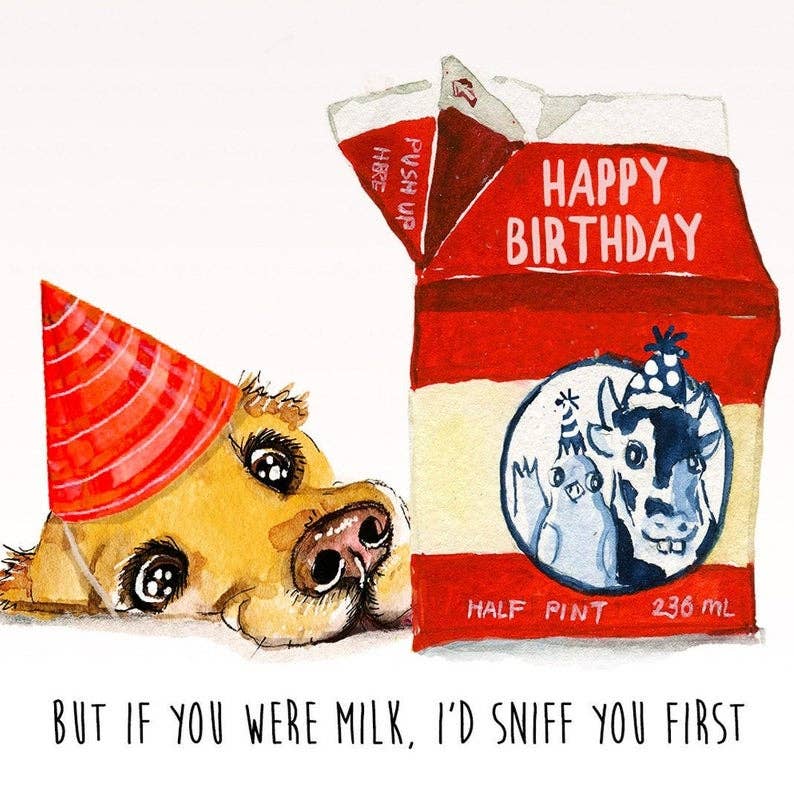 Old Milk Funny Birthday Card