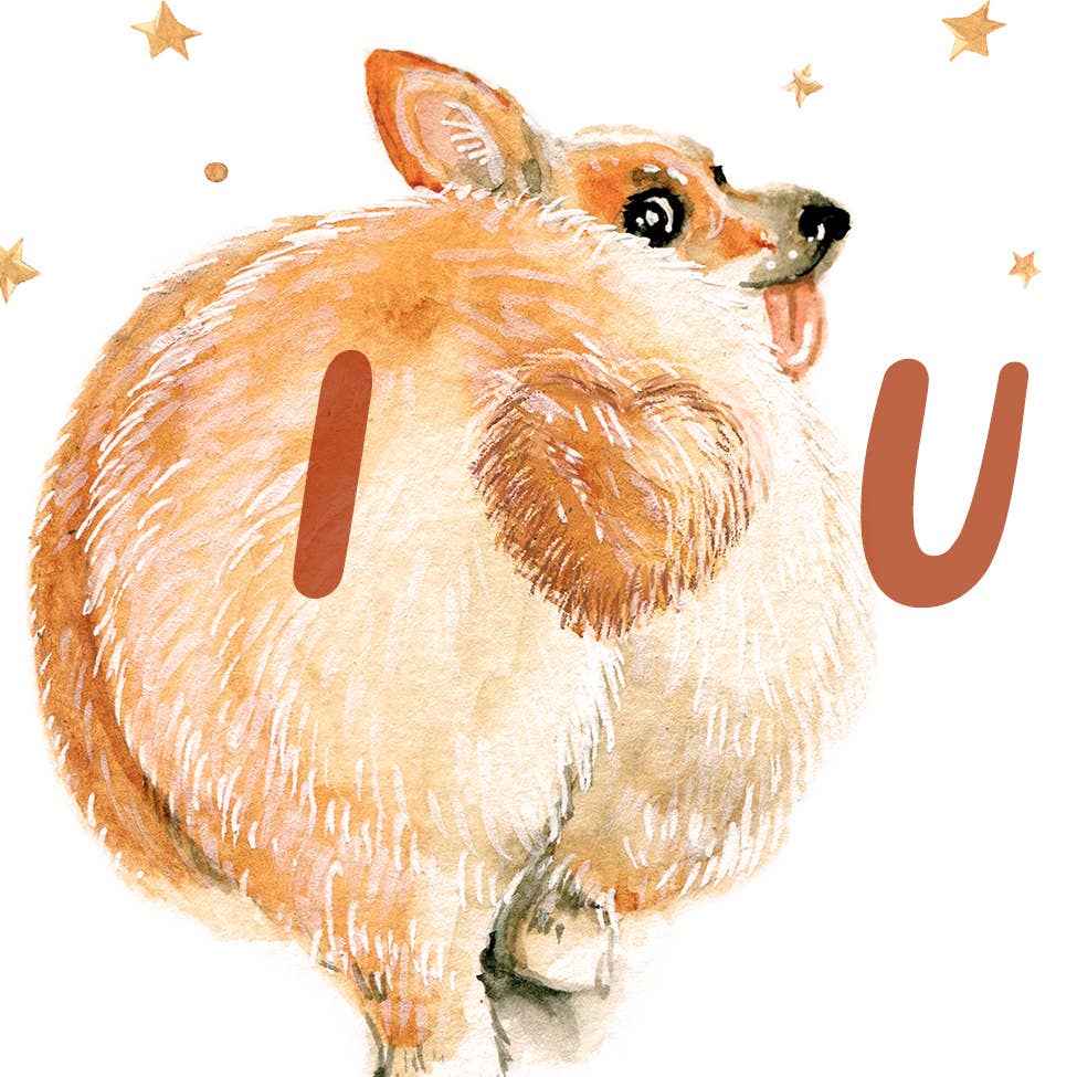 I Love You Corgi Butt Funny Card
