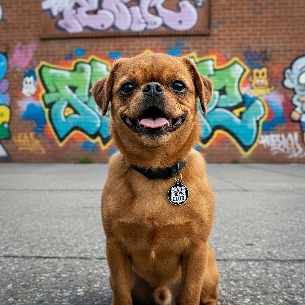 Dog ID Tag with Personalized QR Code - Bad Boys Club