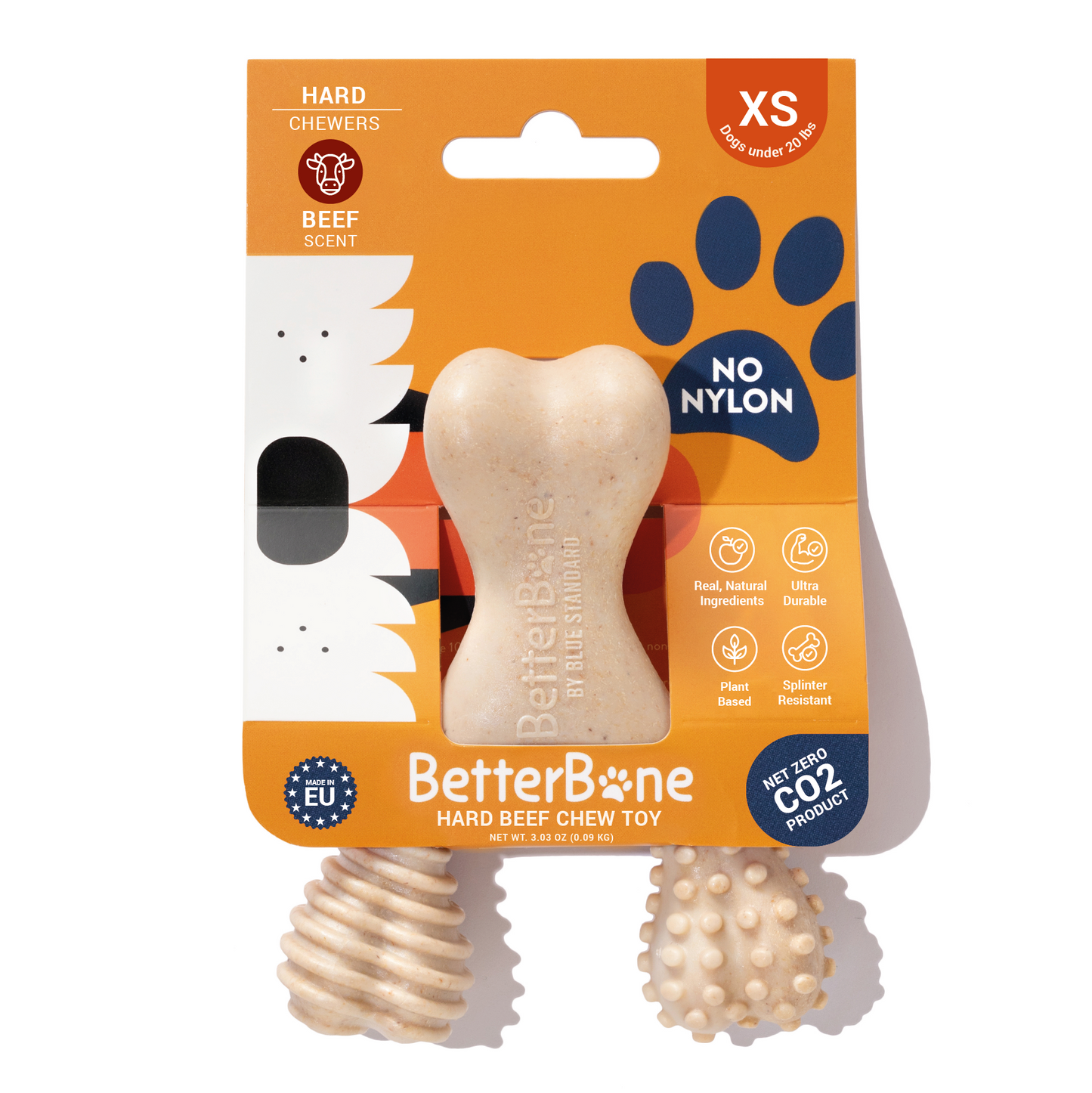 BetterBone Wishbone Plant Based Chew Toy - MINI SIZE: Moderate / Beef / Mini
