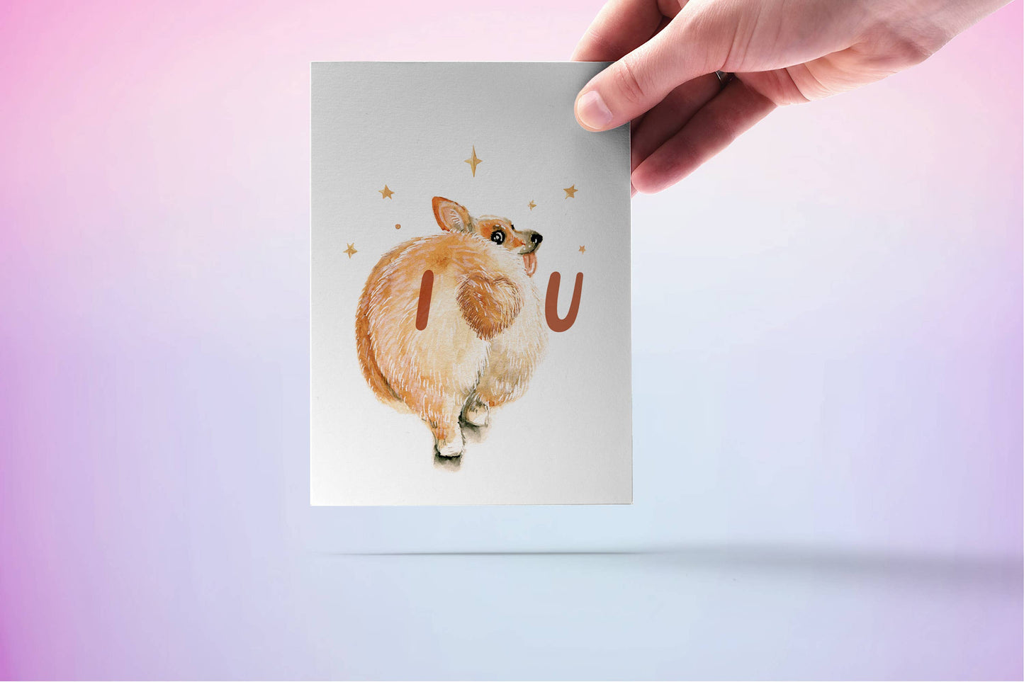 I Love You Corgi Butt Funny Card