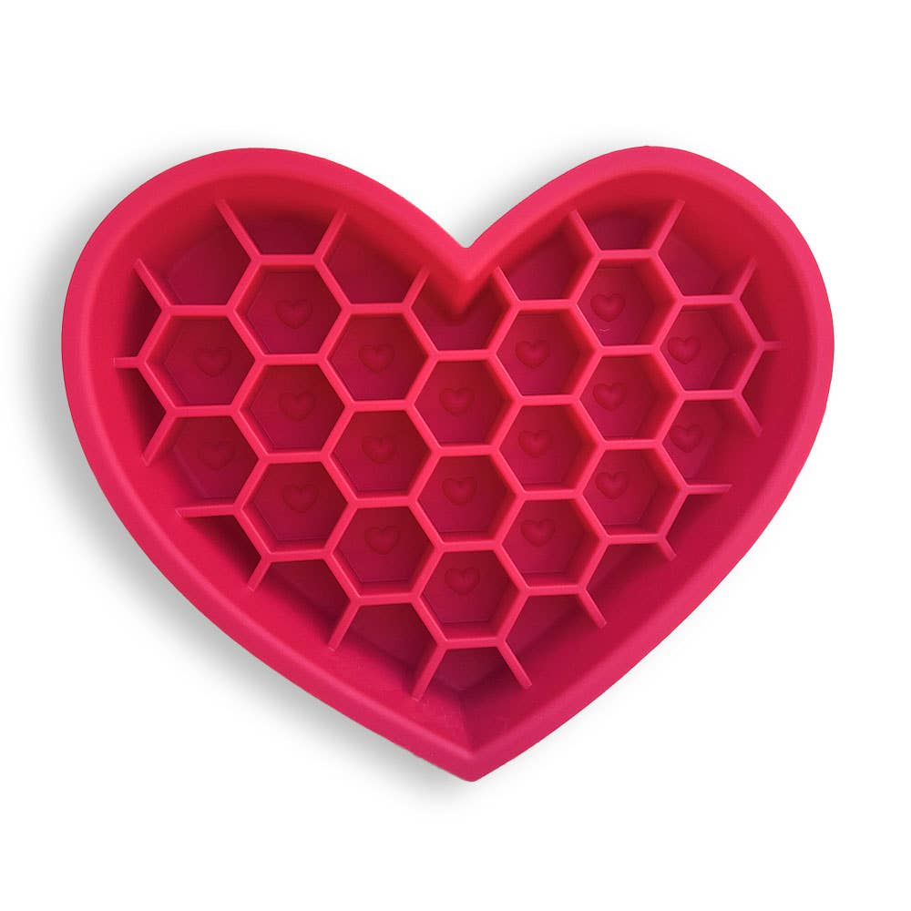 Heart Slow Feeder with Lick Mat : Sky Blue