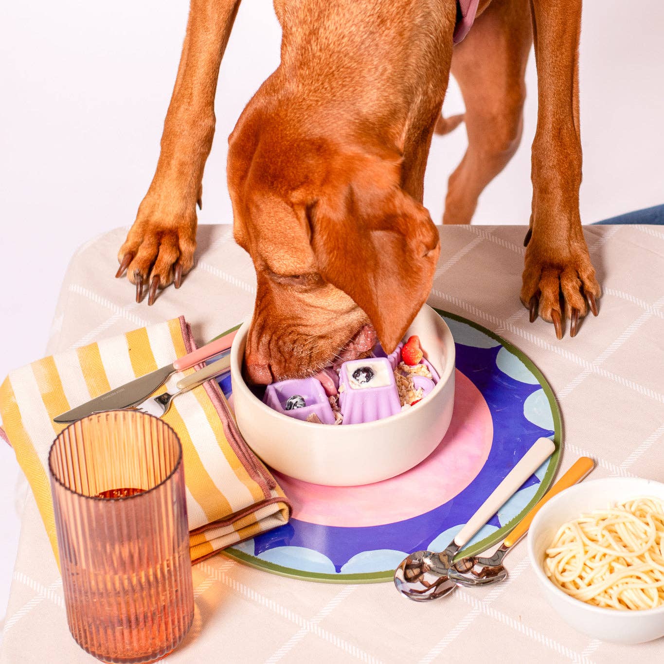Snackaroni Slow Feeder Insert & Lick Mat: YELLOW