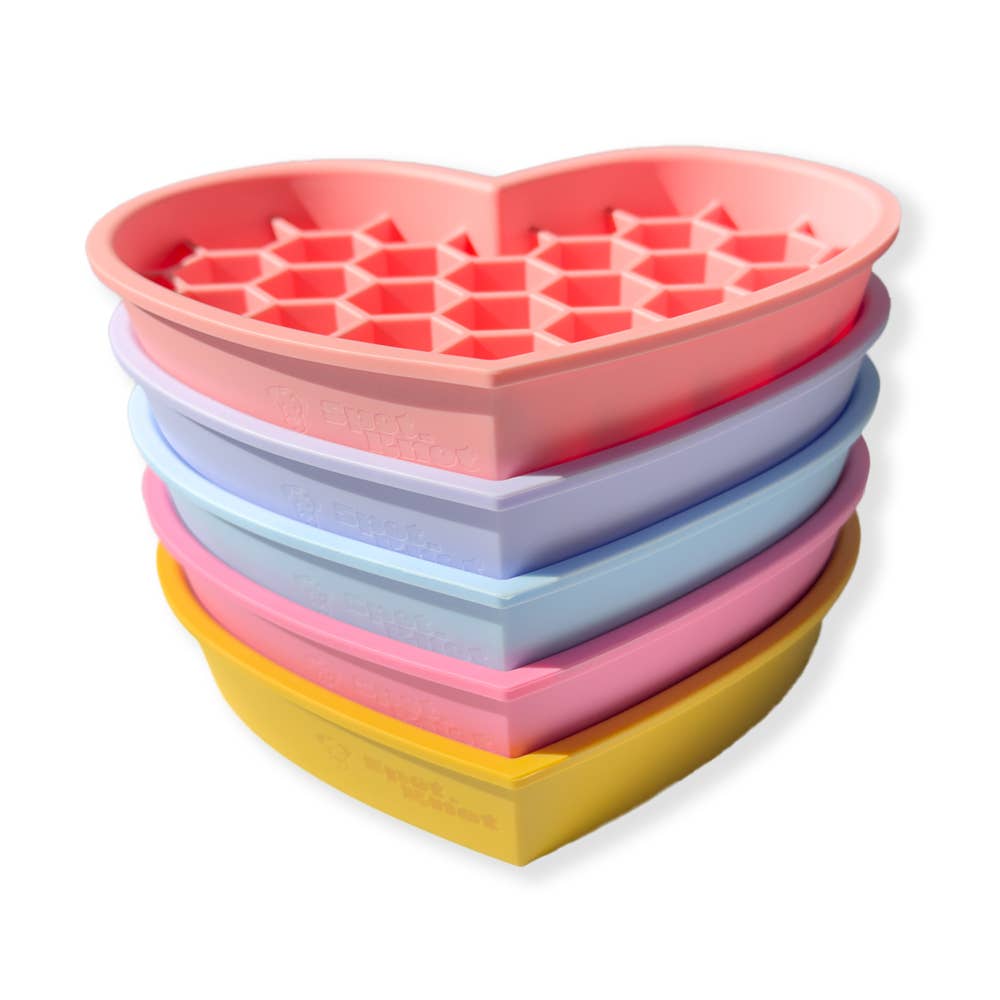 Heart Slow Feeder with Lick Mat : Sky Blue